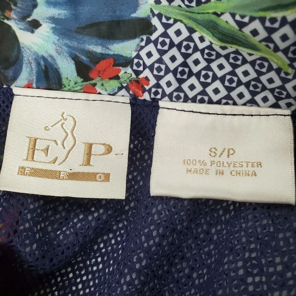 EP Pro Women's Golf Vest Size S Blue Floral Mesh Lined Rittenhouse‎